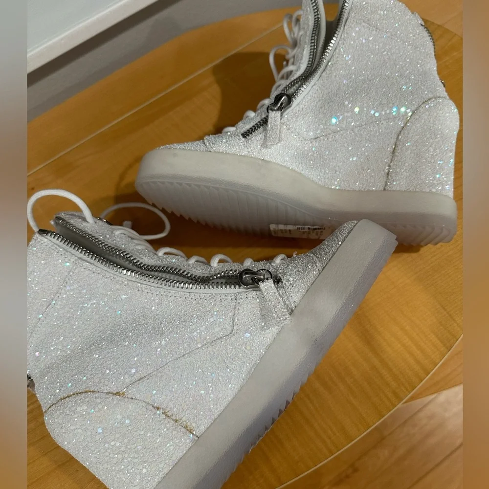 Giuseppe Zanotti Glitter Wedge Sneakers - Picture 5 of 7
